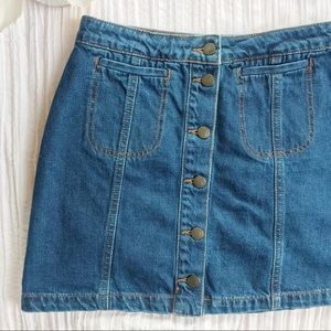 topshop moto denim skirt